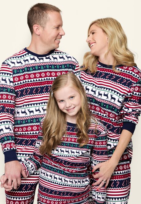 Unisex Adult Navy Fairisle Christmas Family Pyjama Set