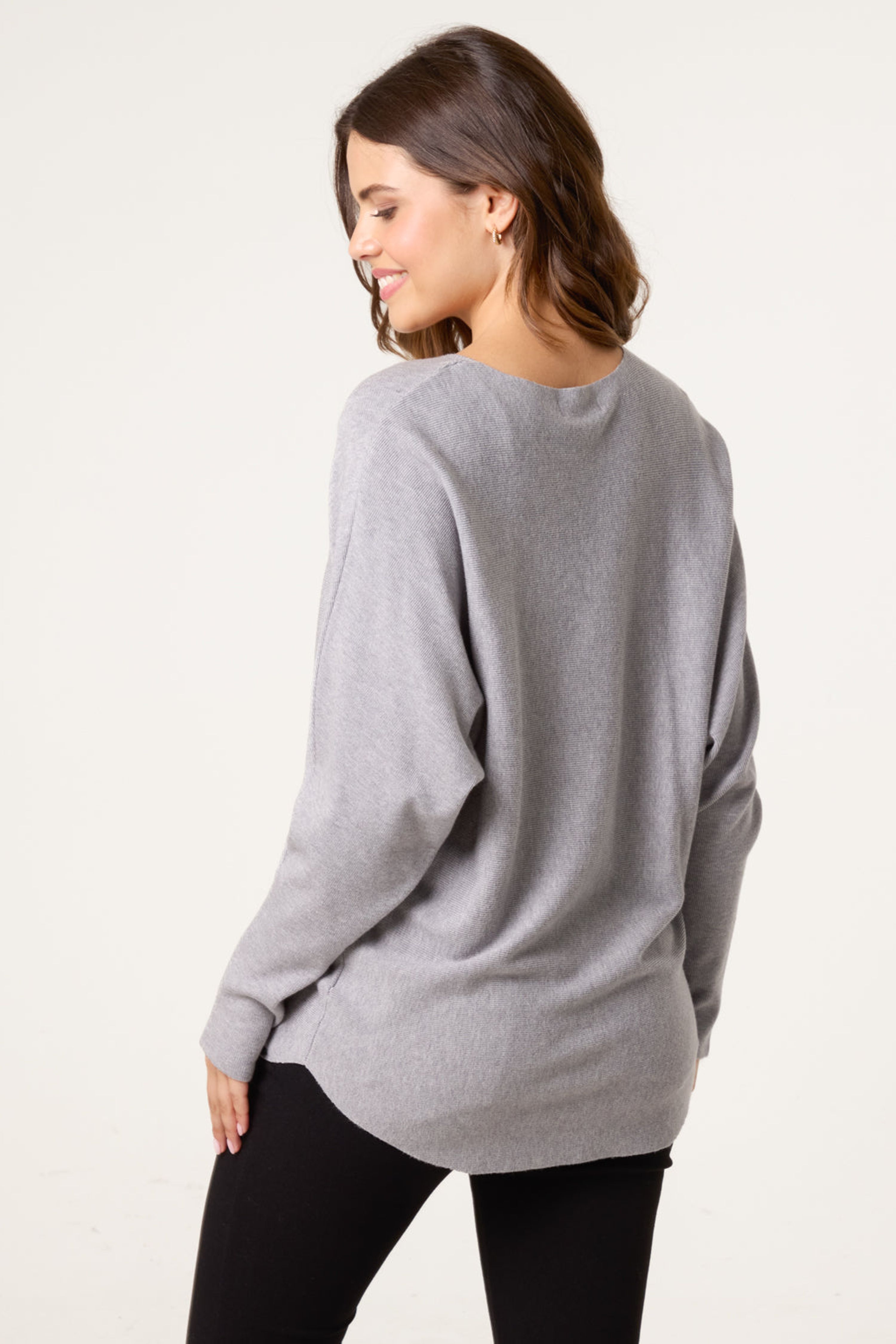 Blue Vanilla Grey Embellished Cat Jumper