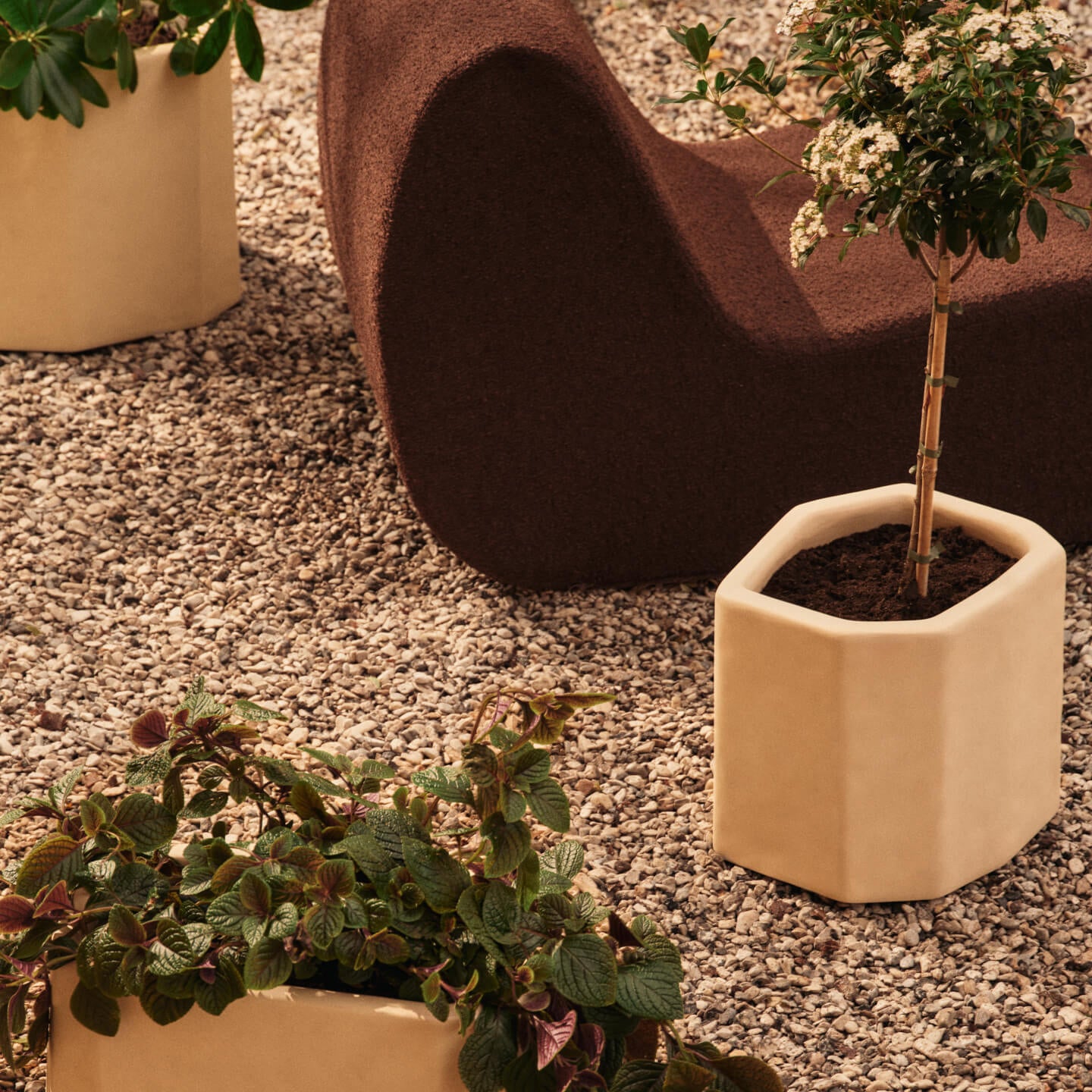 Ferm Living Staffa Bloempot - H 36 - Ivory
