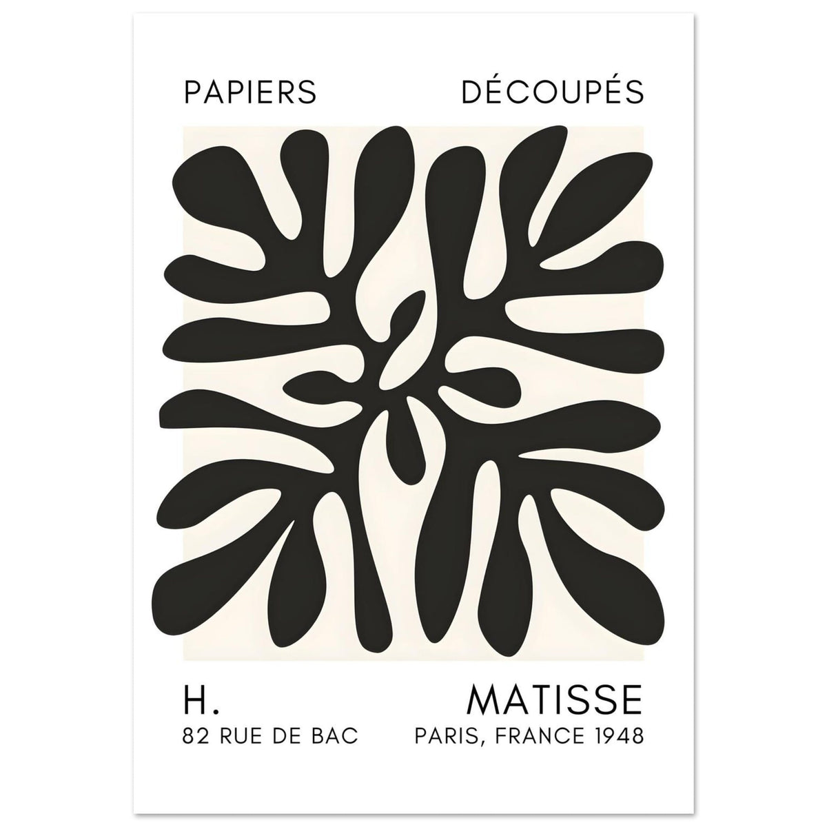 Artfulprints Poster Matisse - Deep ocean black  - 30x40 cm - Zwart