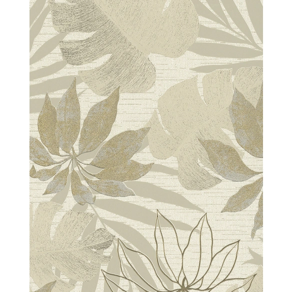 Vliestapete »Avalon«, Blätter, Blumen, beige