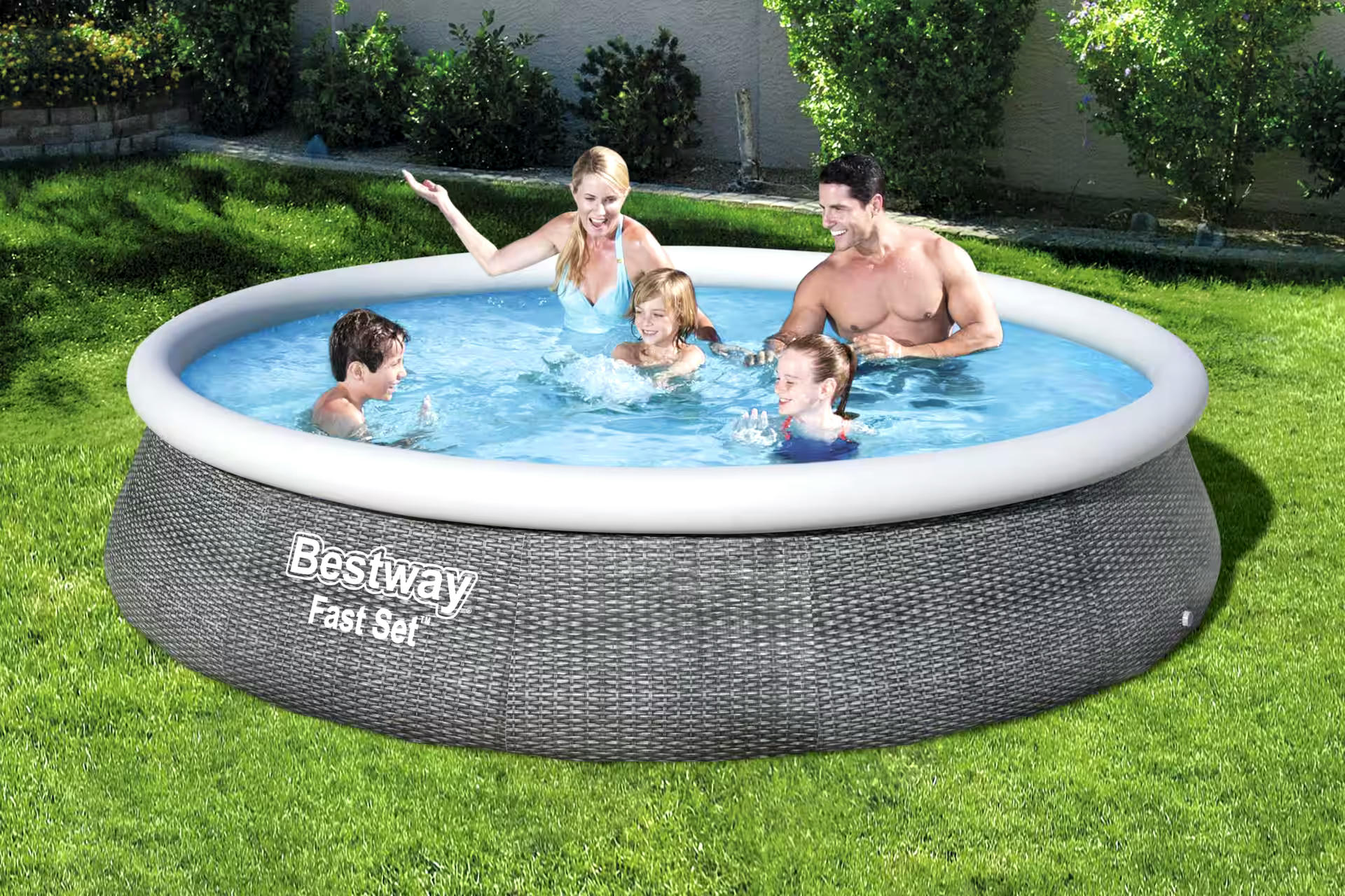 HydroForce Rattan Quick Set Inflatable Pool with Pump, 13-ft x 33-in