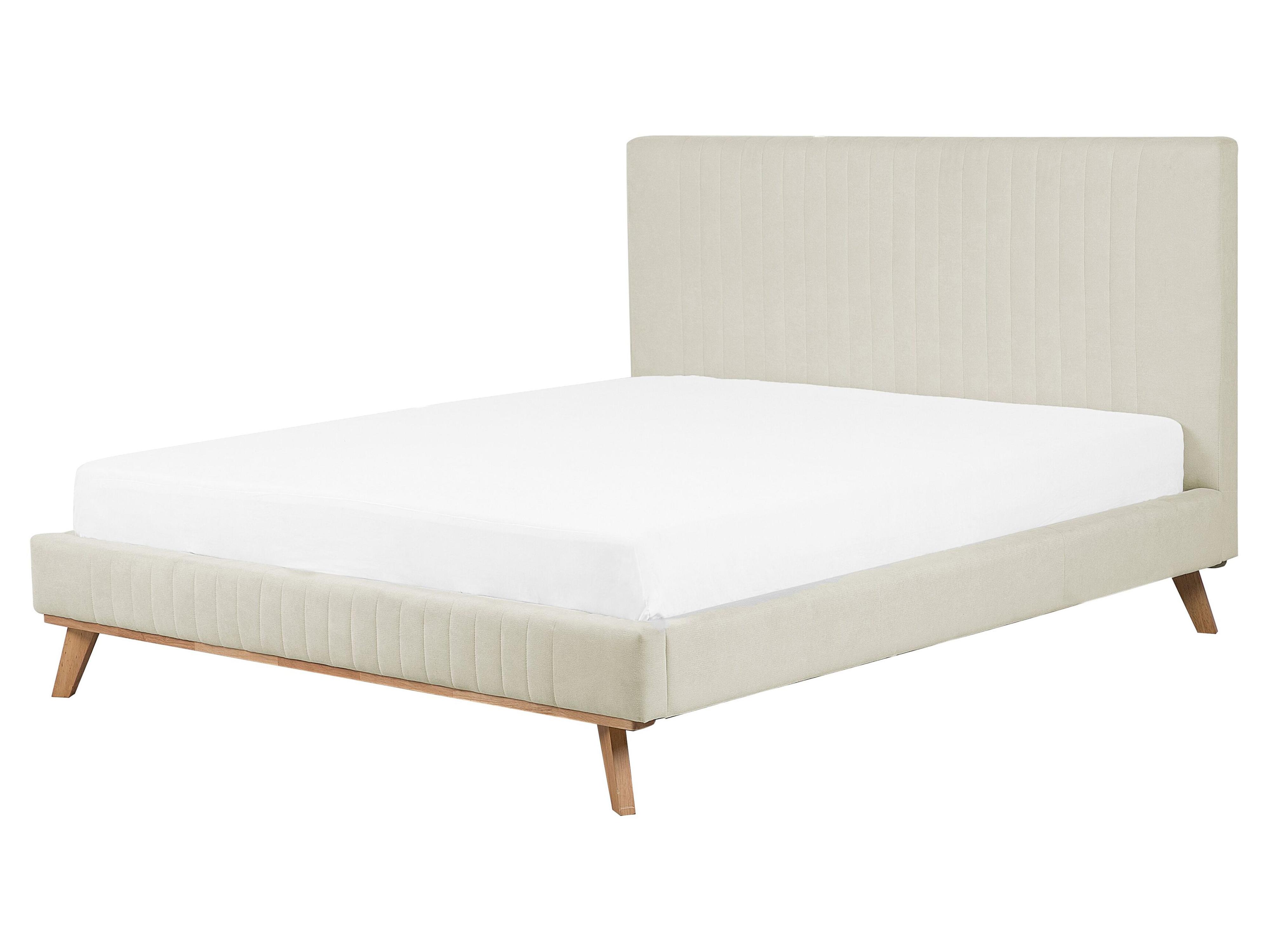 Bed Chenille TALENCE 160 x 200 cm (EU King Size) Light Beige