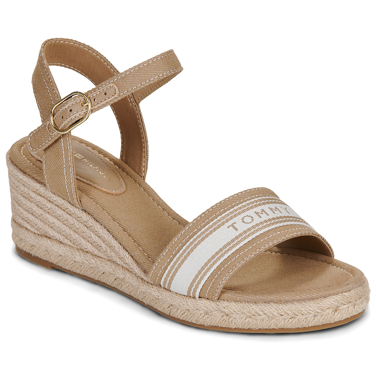 Tommy Hilfiger - MID WEDGE ESPAD WEBBING - Beige
