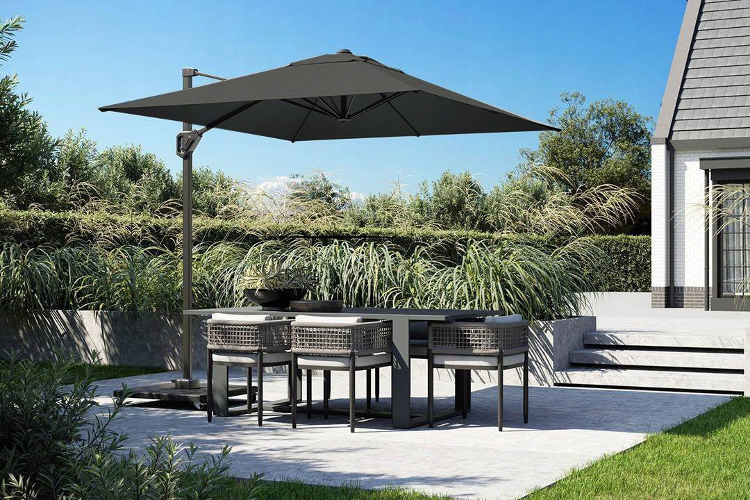 Parasol ogrodowy VOYAGER T1 3×2 m PLATINUM antracytowy
