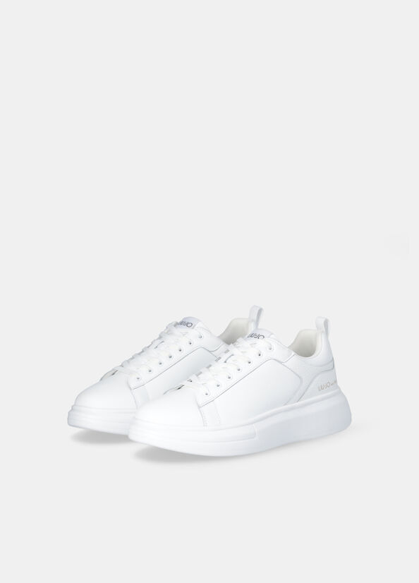 Sneakers platform in pelle