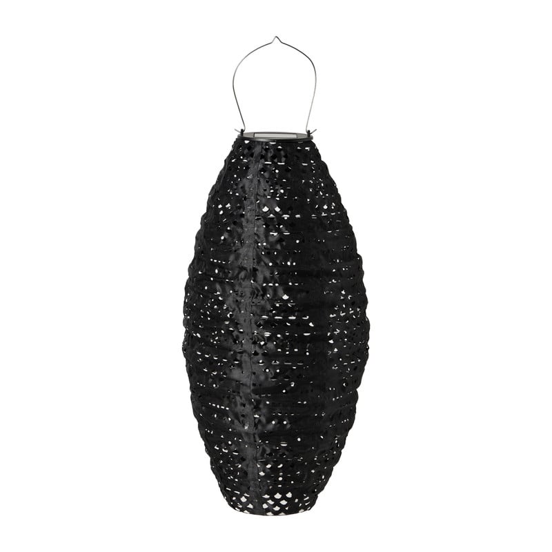 Solar barok lampion ovaal - zwart - &Oslash;20x42 cm