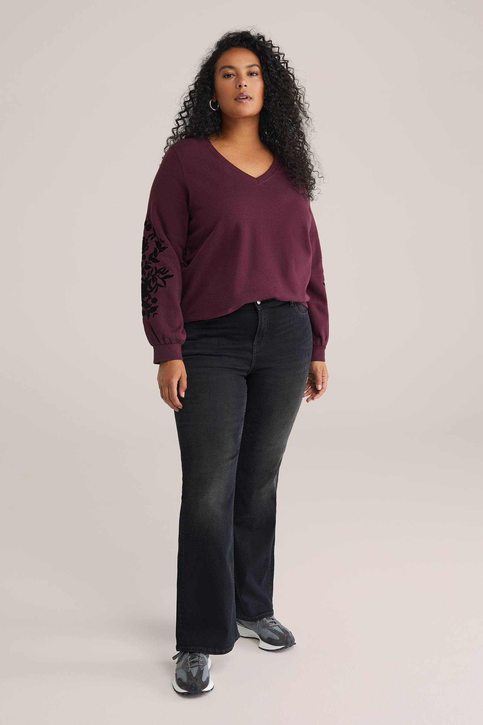 Dames sweater met opdruk - Curve