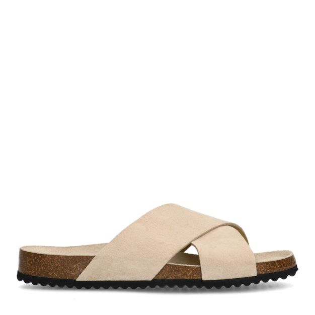 Beige suède slippers