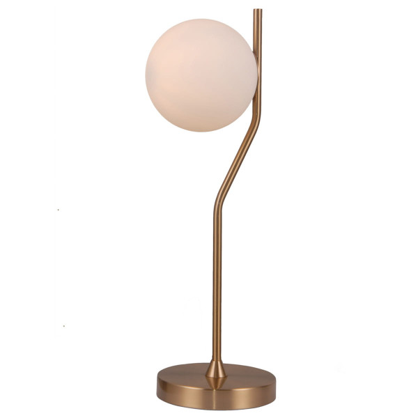 Lampa stołowa nowoczesna mosiądz-biała CARIMI 1xG9x5W wys:60cm Italux