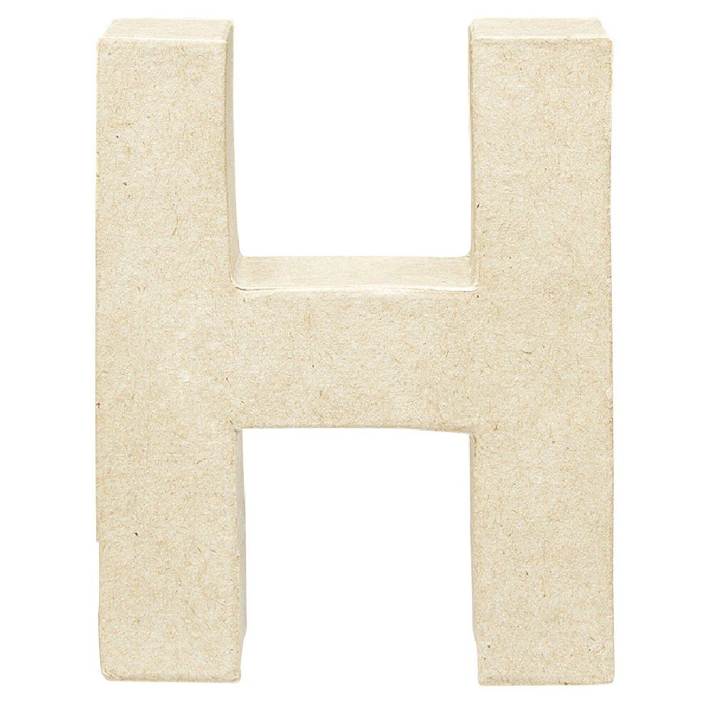 Lettre H à décorer en papier maché