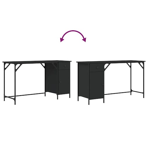 NNEVL Computer Desk Black 131x48x75 cm Engineered Wood