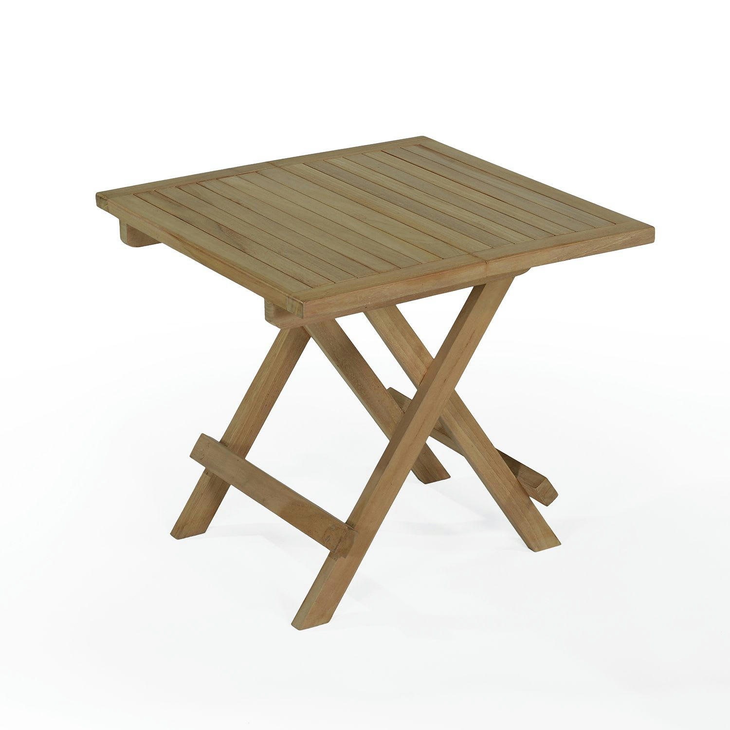 KENTO - Table basse pliante de jardin en teck massif L50 cm