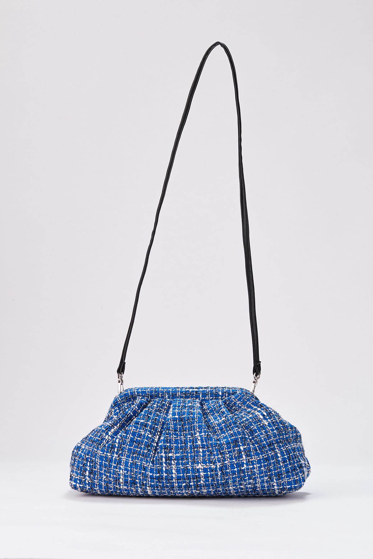 Belissh Tweed Pouch Bag With Detachable Crossbody Strap