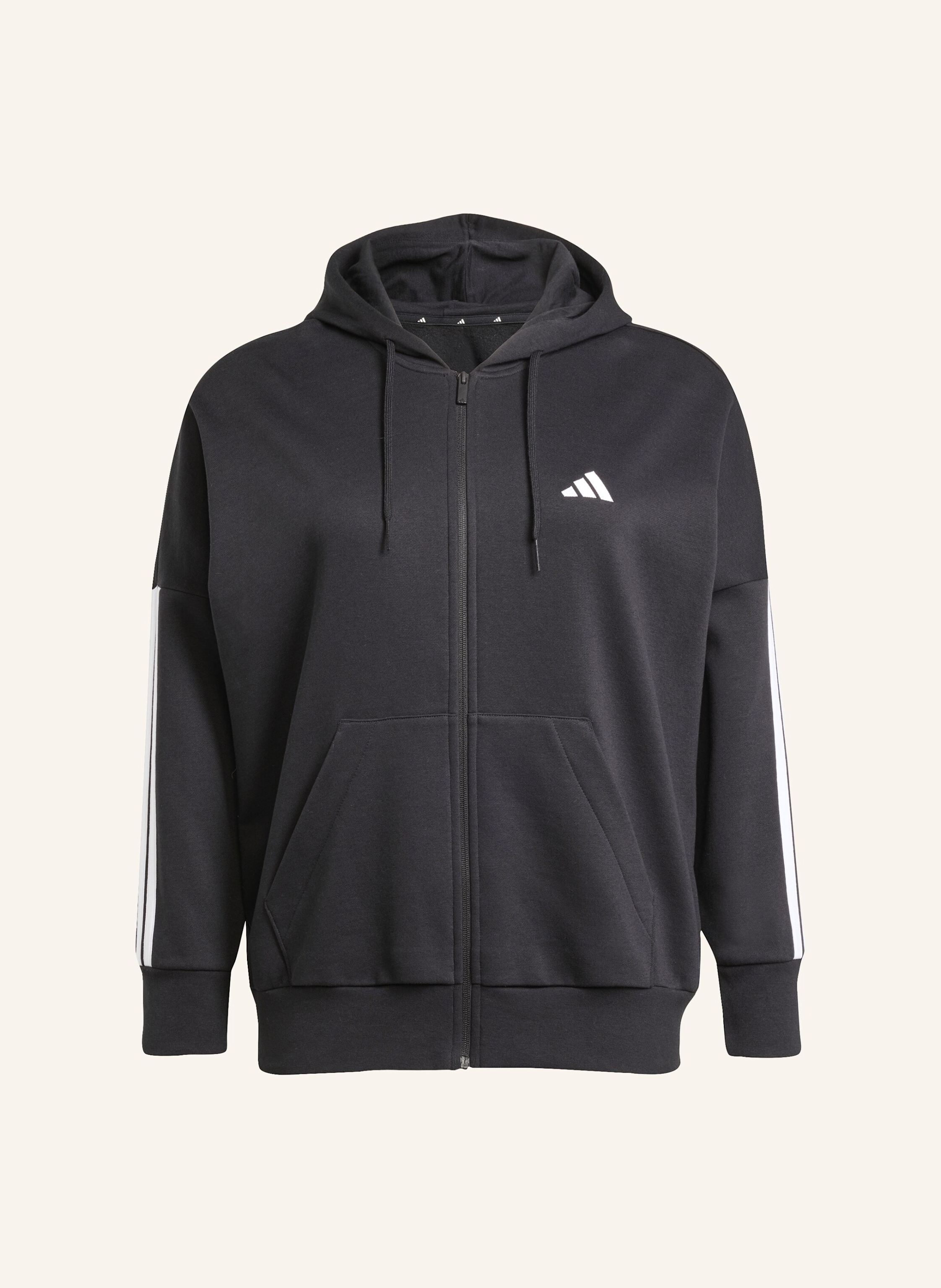 adidas ESSENTIALS 3-STREIFEN FULL-ZIP FLEECE KAPUZENJACKE (GROSSE GRÖSSEN)