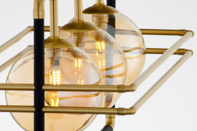 Lampa sufitowa FIORIczarno-złoto-bursztynowa 3xG9x14W IP20 Jupiter