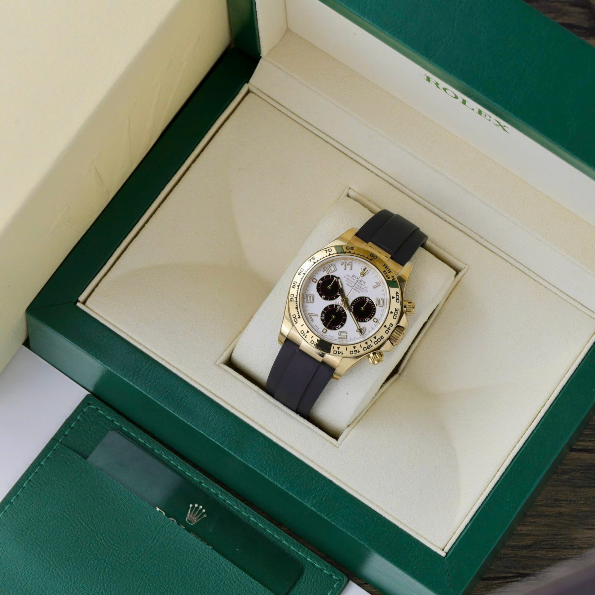 Rolex Daytona 116519 YG Plated White Dial 40mm Oysterflex Super Clone
