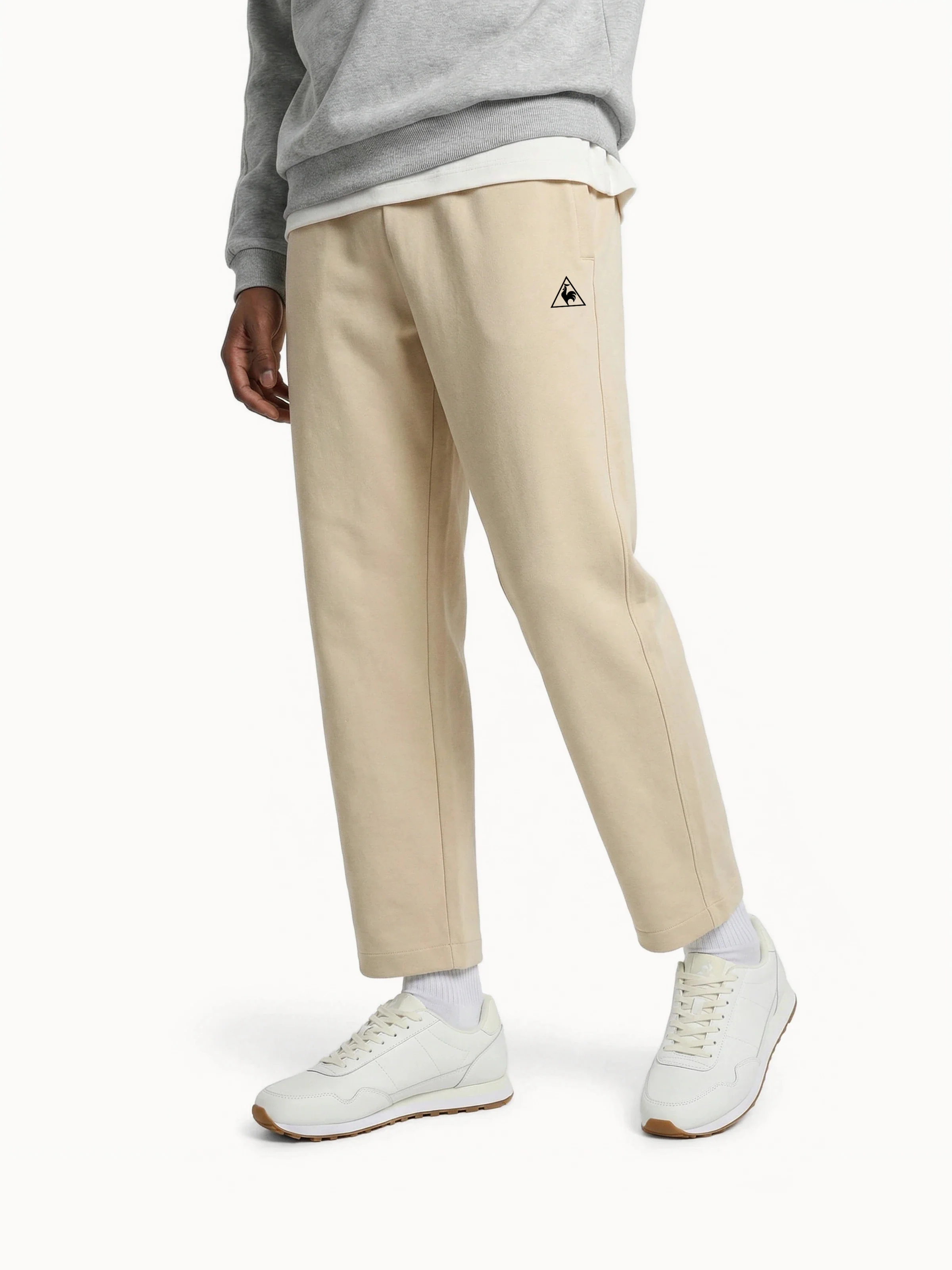 Pantalon relax double face et logo triangle