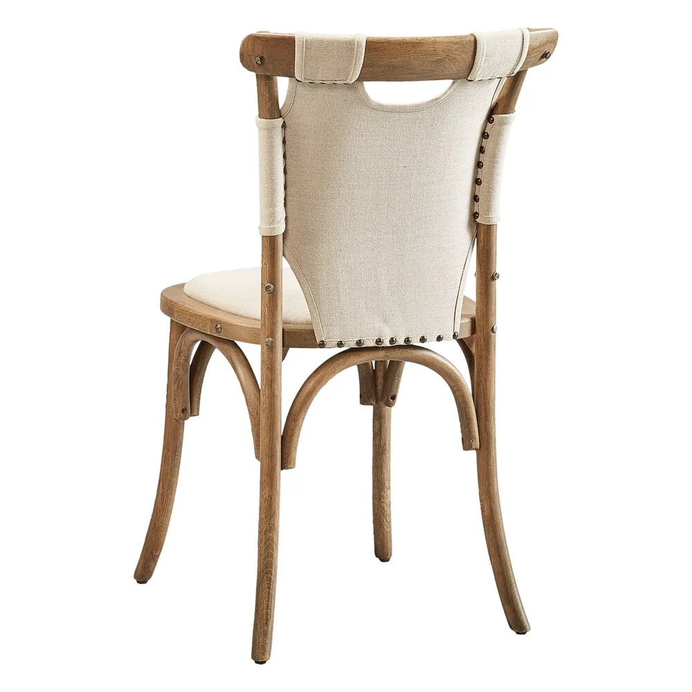 Nashville Oak & Canvas Bentwood Side Chair