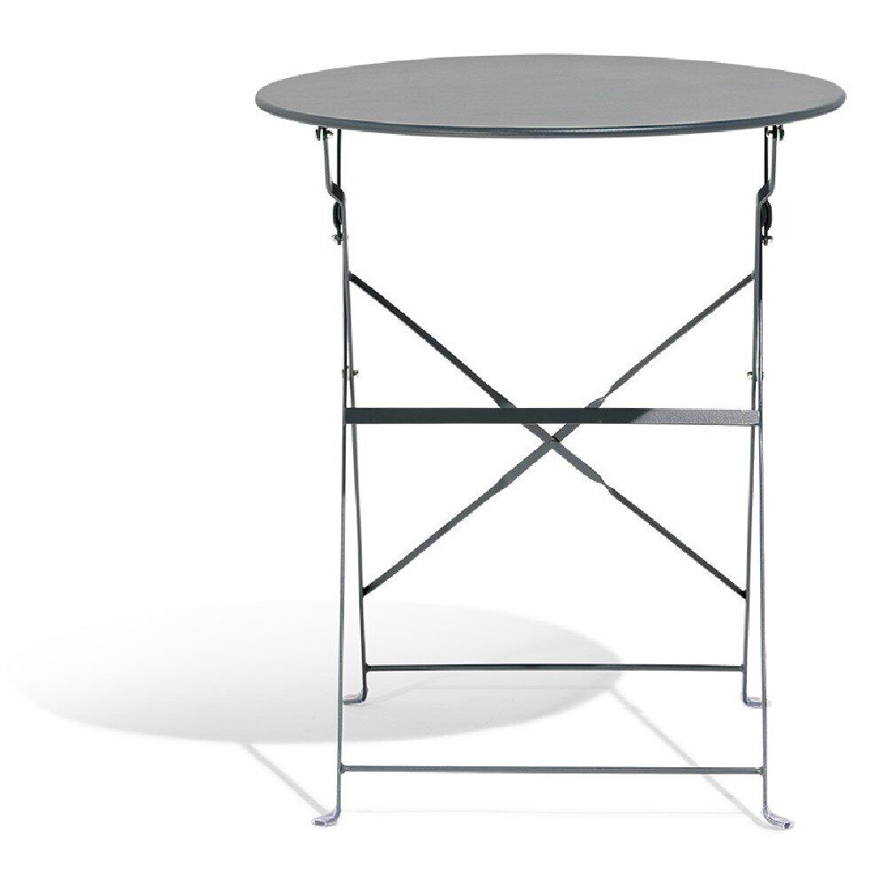 Table de jardin ronde RIO pliante 2 personnes métal gris
