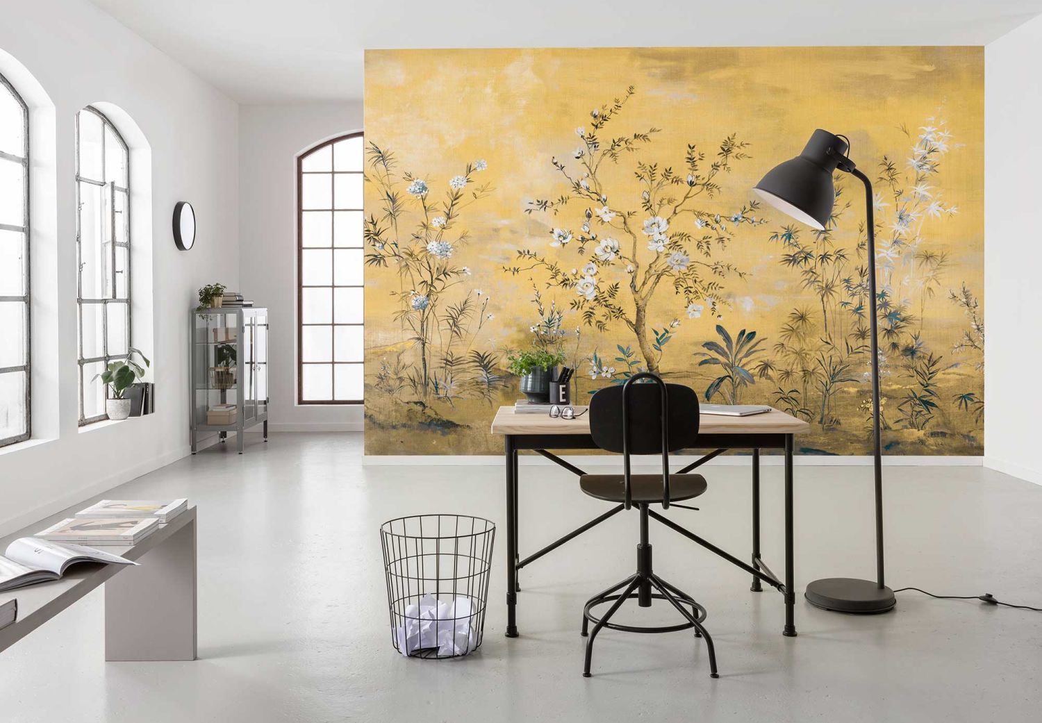 Komar fotobehang bloemen okergeel - 368 x 248 cm - 611148