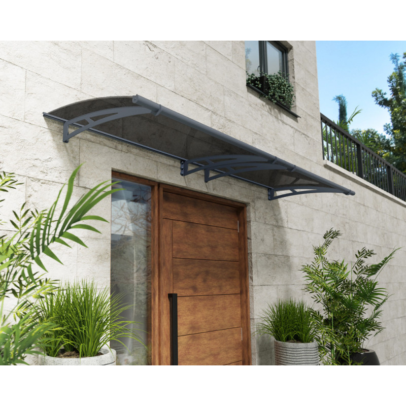 Marquise de porte Aquila gris foncé 302 x 91,5 cm CANOPIA