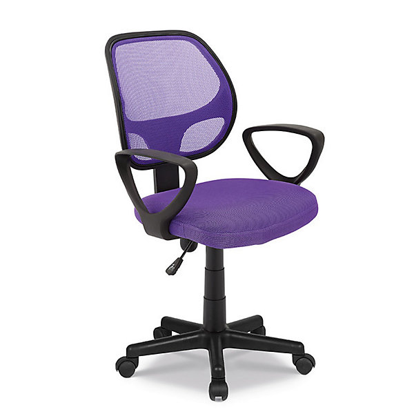 Chaise de bureau IPOLISTTissu filet mauveHauteur réglable 86-98 cmStyle moderne et ergonomique