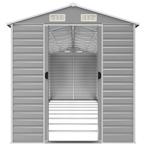 NNEVL Garden Shed Light Grey 191x810x198 cm Galvanised Steel