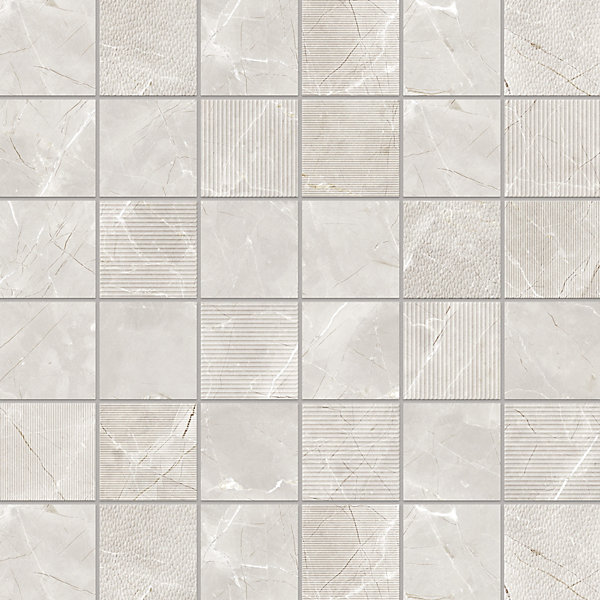 Crédence de cuisine effet marbre blanc carré IDPanneaux L. 255 x H. 60 cm