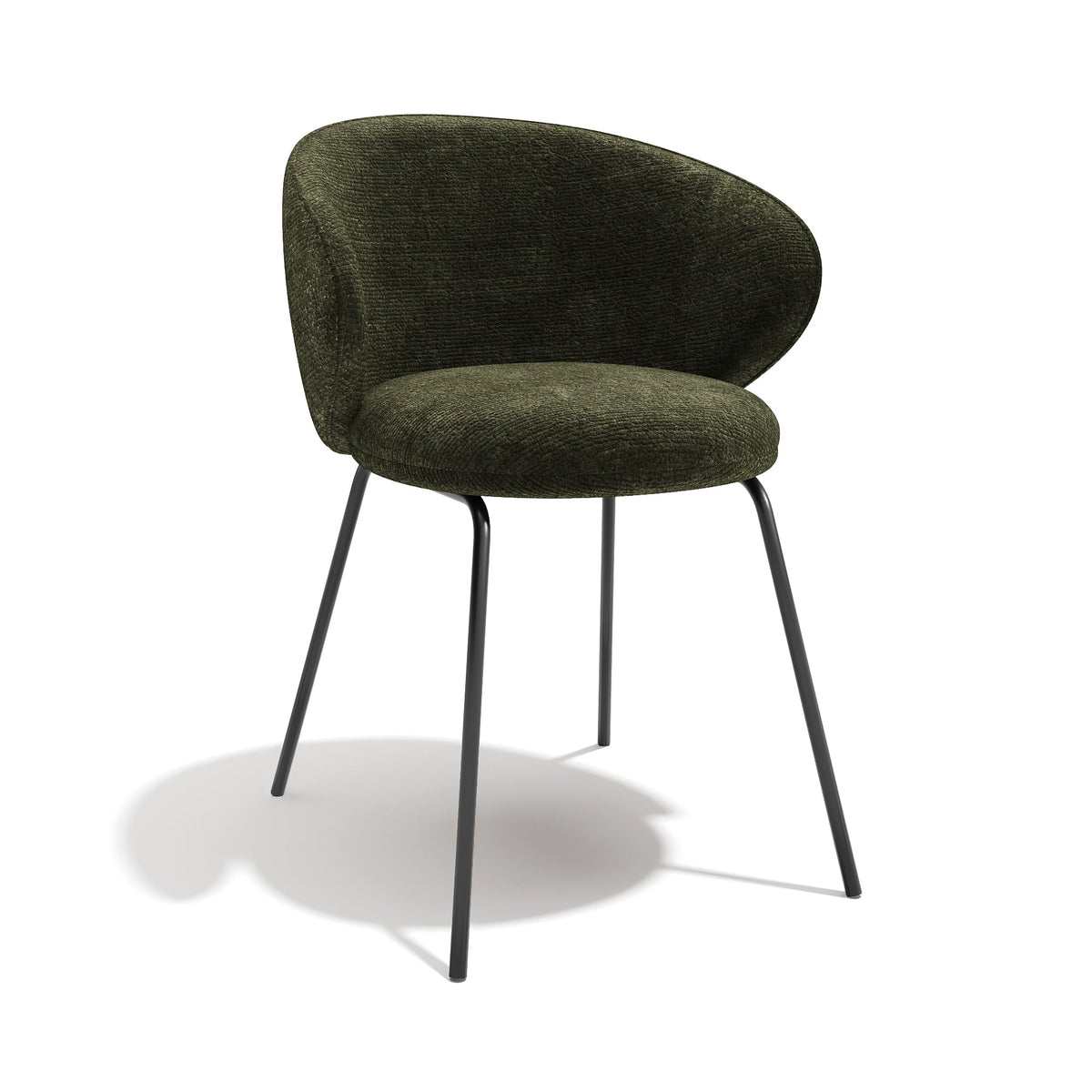 Sia Home - Set van 2 stoelen LUNA - fluweel met structuur khaki 53.5cm