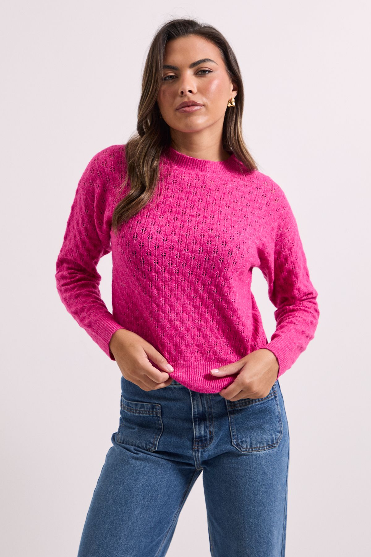Dorothy Perkins Fuschia Pointelle Jumper