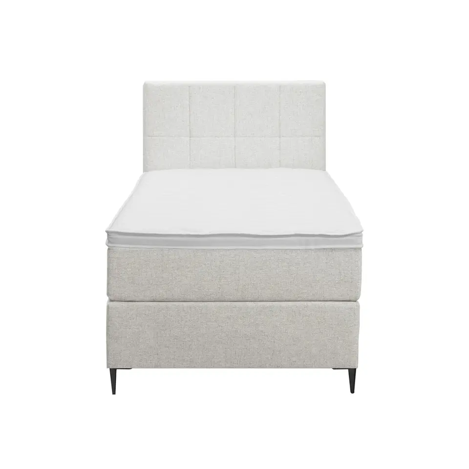 Boxspring Liv geblokt - ecru - 90x200 cm - slanke poot