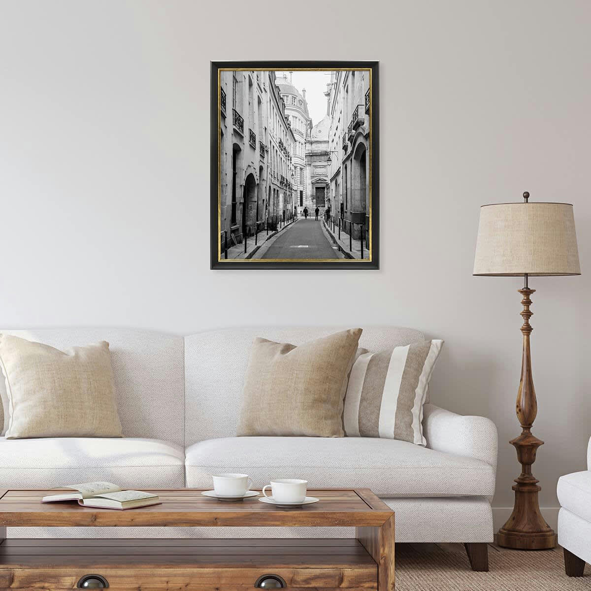 PANDORE - Cadre photo noir et finition doré 40x50 cm résine recyclée