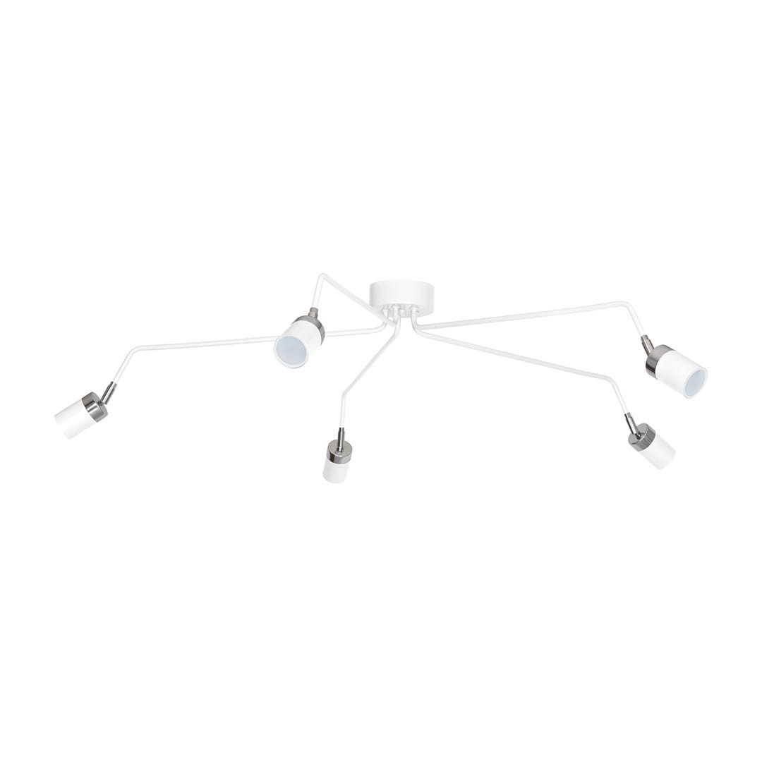 Lampa sufitowa biała chromowana JOKER 5xGU10x40W wym: 30x132x132 cm Milagro