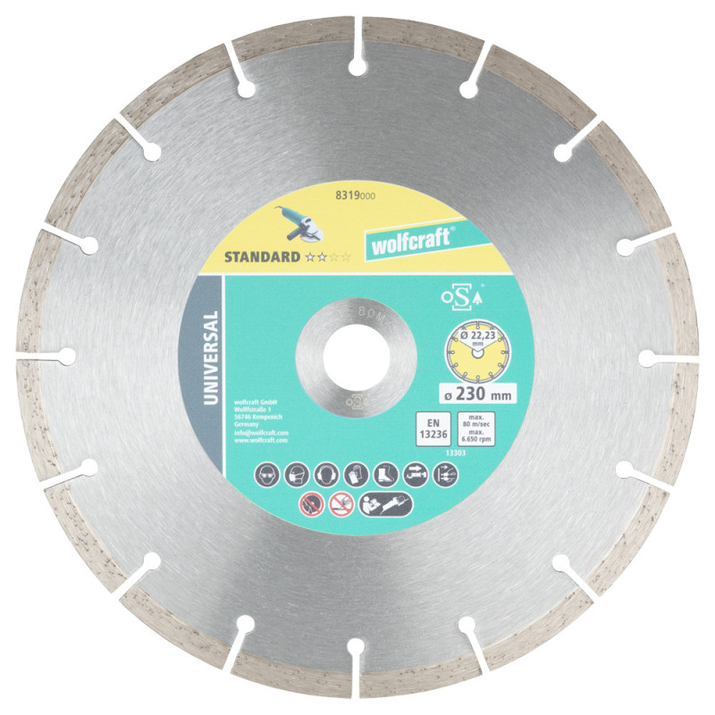 Disque diamant segmenté Solid Universal Ø 230 mm WOLFCRAFT