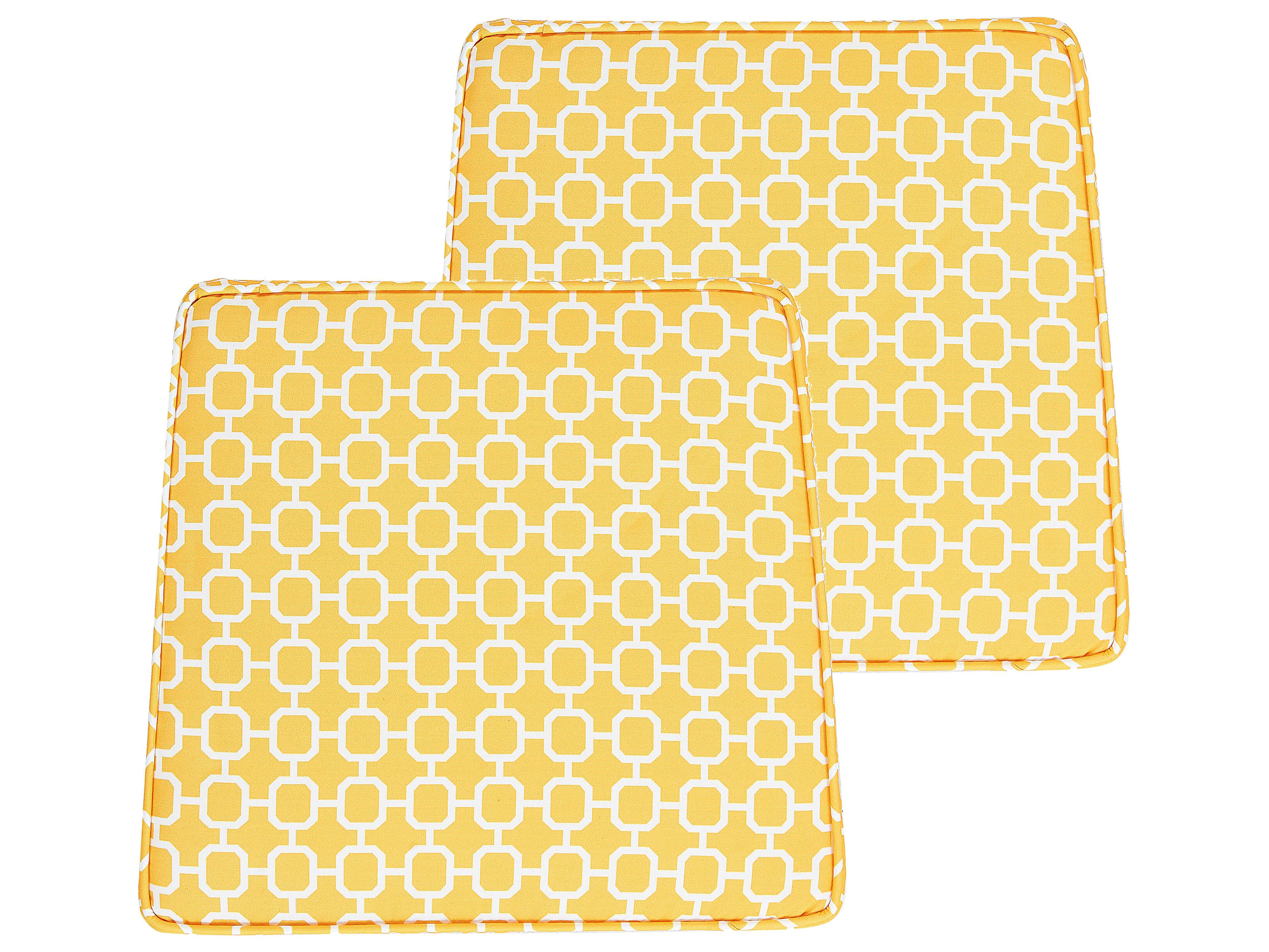 Set of 2 Garden Chair Cushions TERNI 37 x 34 cm Yellow