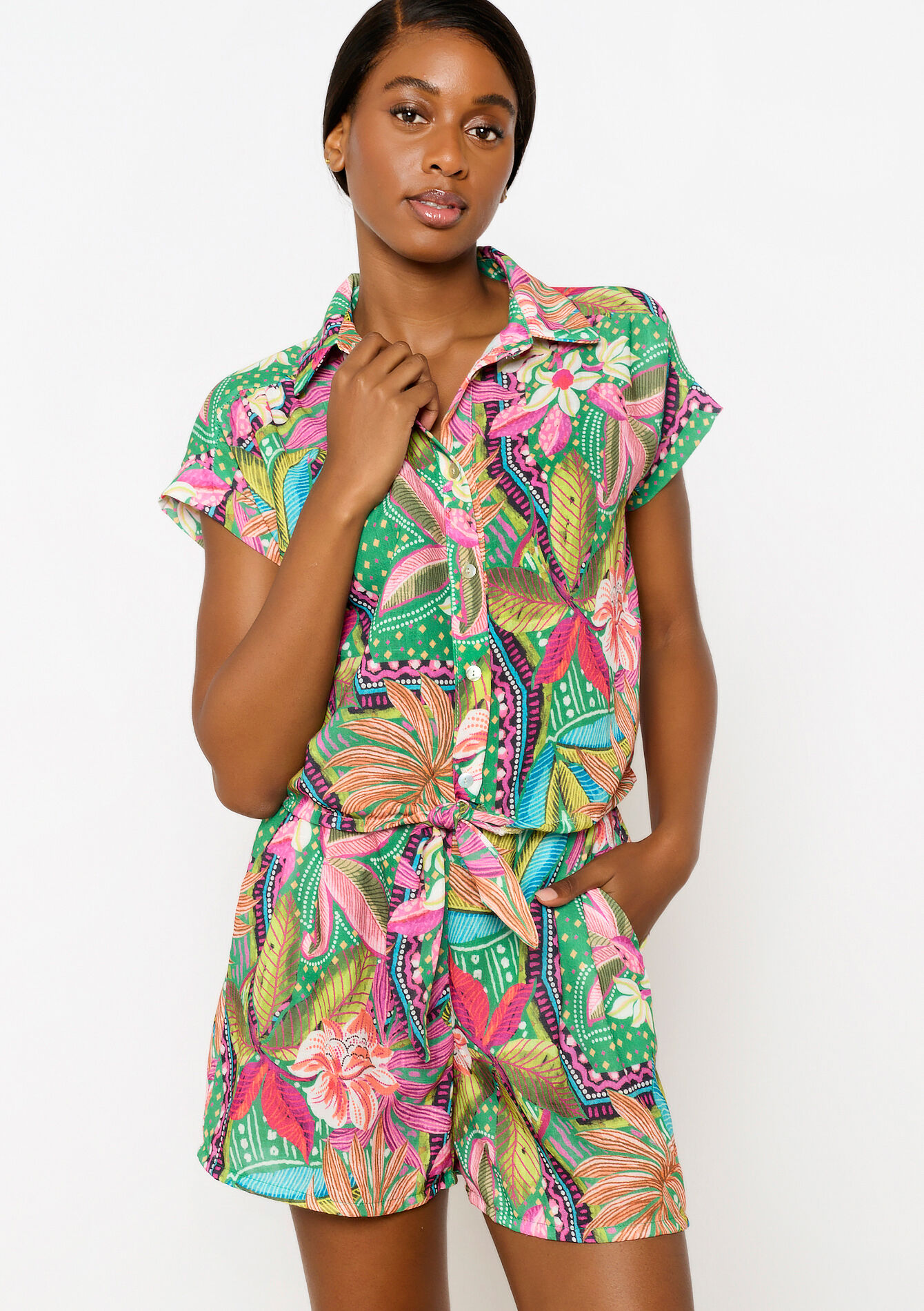 Hemd met tropische print