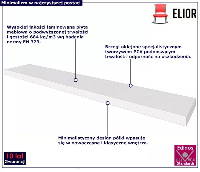 Minimalistyczna półka wisząca - Vevro
