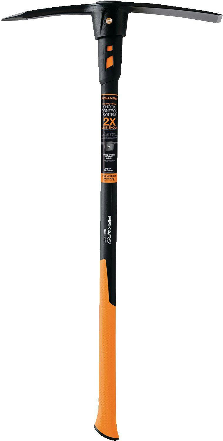 Fiskars Pro IsoCore 36-in 5-lb Pick/Mattock, Fibreglass Shaft