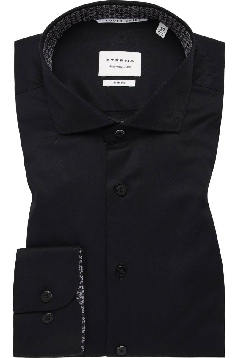 ETERNA Cover Shirt Slim Fit Hemd schwarz, Einfarbig