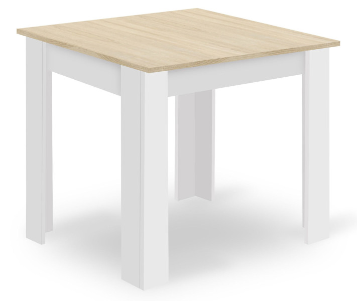 Zestaw do jadalni stół 80x80 sonoma biały   4 krzesła WAT białe