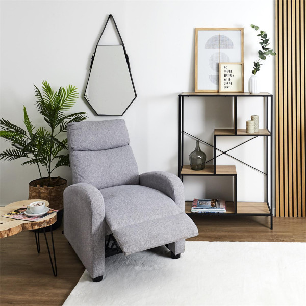 FOTEL ROZKŁADANY Recliner Dream szary nowoczesny