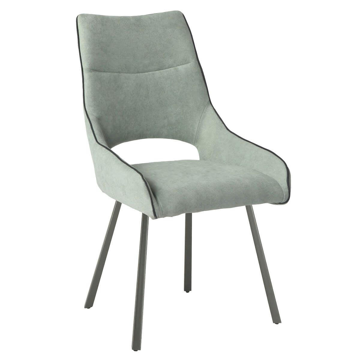 AMADO - Lot  de 2 chaises tissu coloris vert d'eau