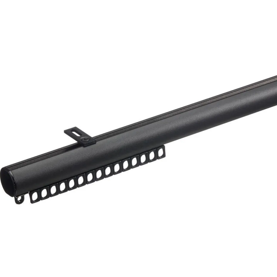 Kwantum Gordijnrails | Railroedeset 200 Cm Zwart Metaal – Ø28mm