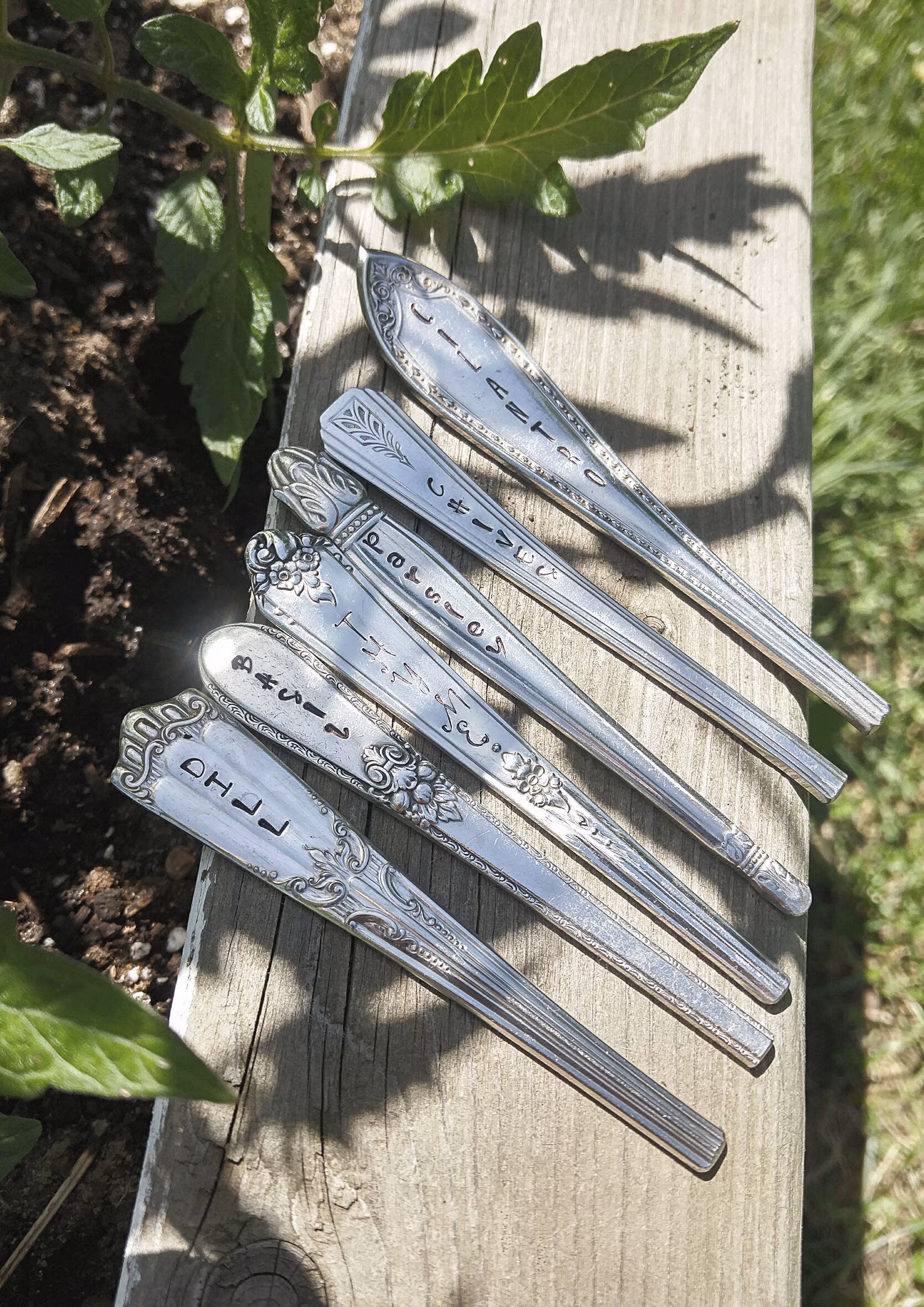 Garden Herb Markers | Garden Markers | Plant Markers | Silverware Markers | Gardener Gift | Gift Set | Gift for Mom | Garden Decoration
