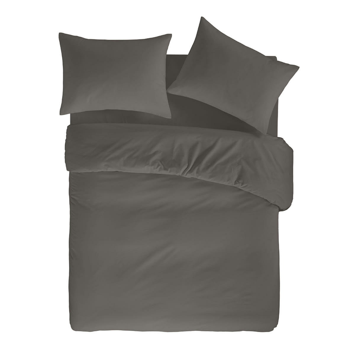 PURE HDC - Housse de couette en coton anthracite 155x220 cm