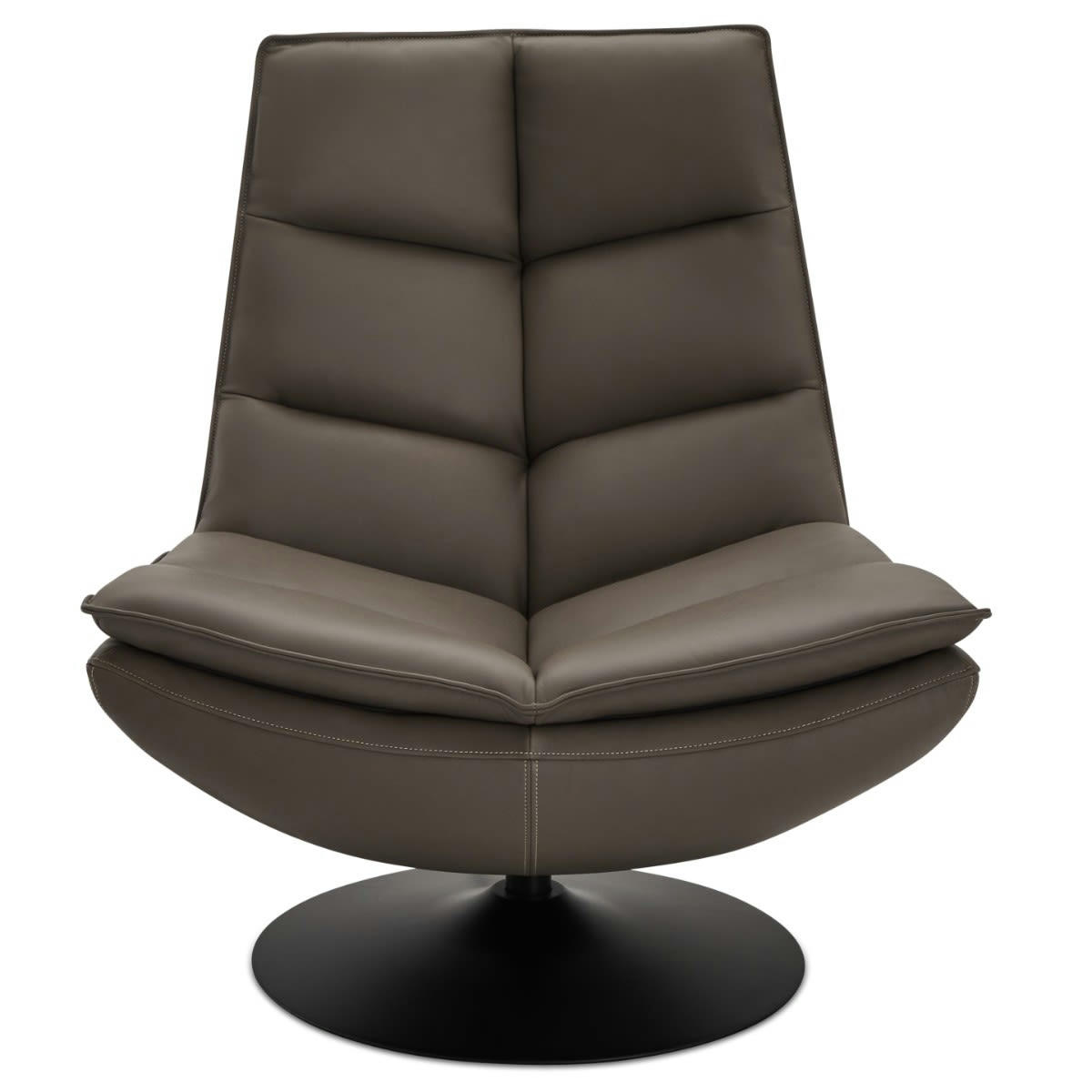 MIAMI - Fauteuil lounge en cuir gris