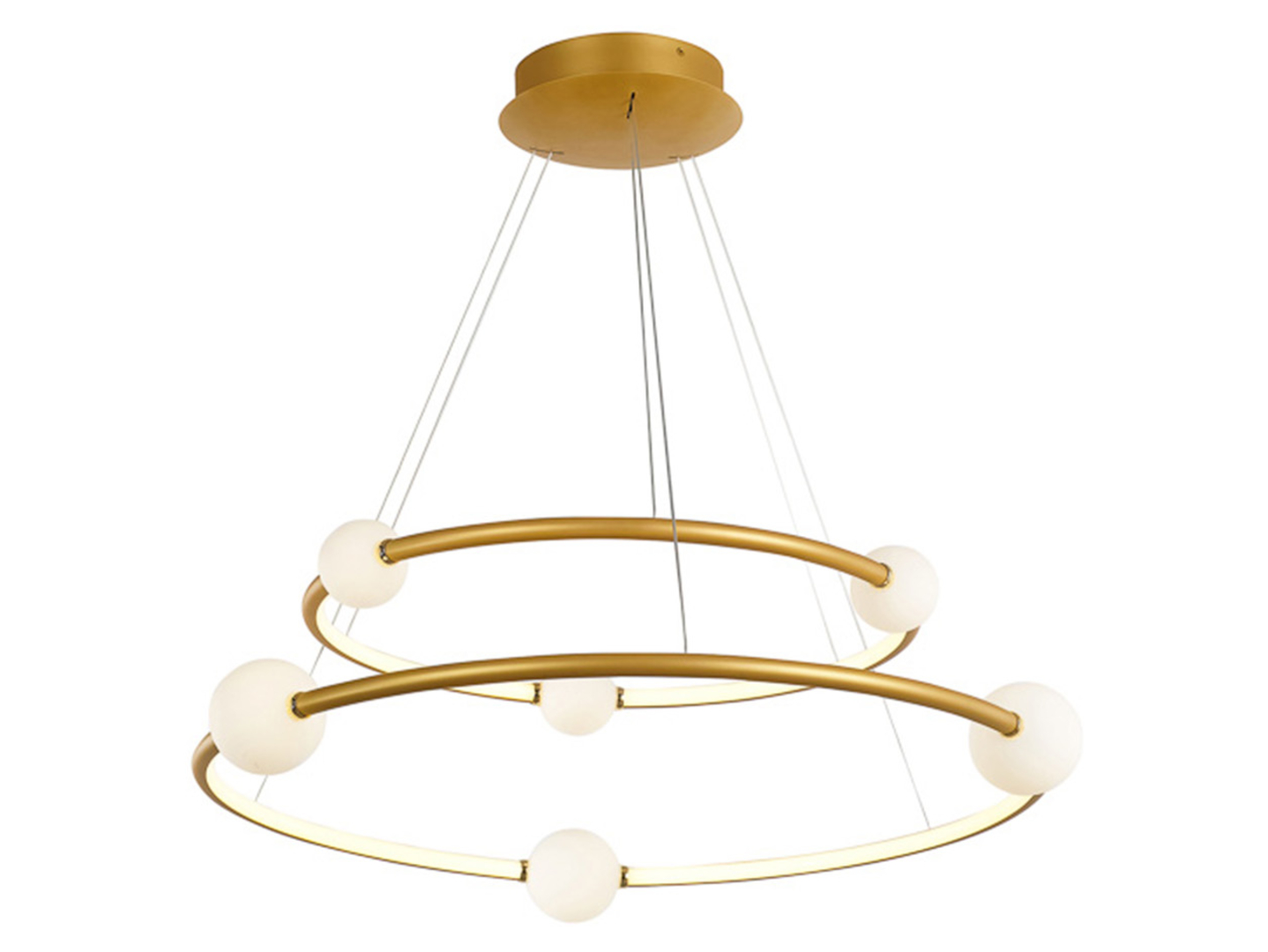 Lampa wisząca Lozanna LED 8-punktowa aluminiowa złota