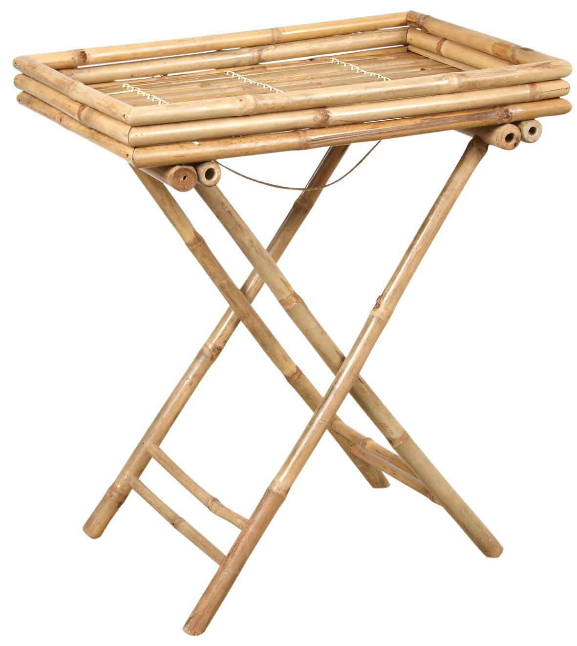 - Plateau sur pied en bambou