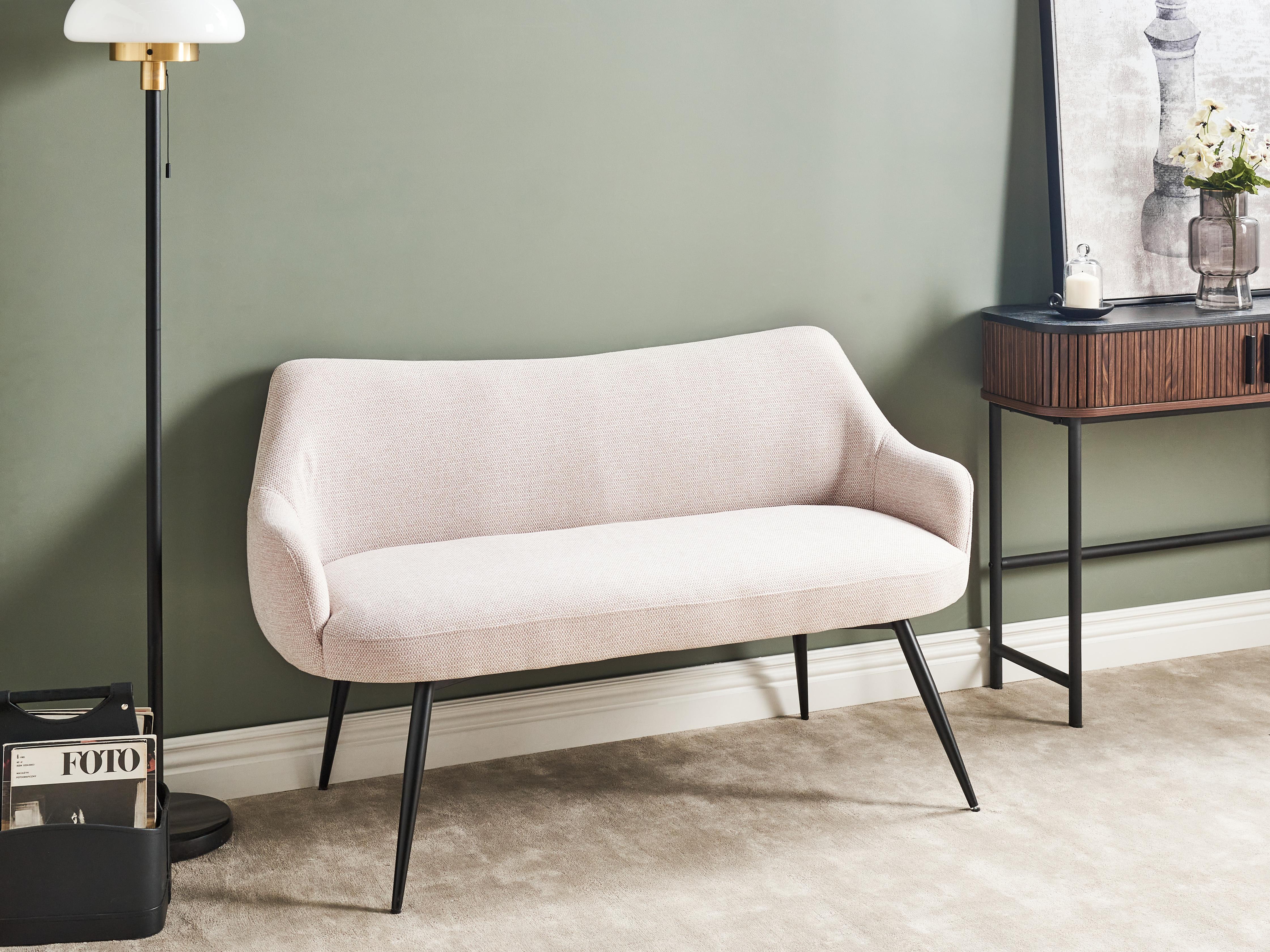 Dining Bench 2 Seater ARENDAL Fabric Beige